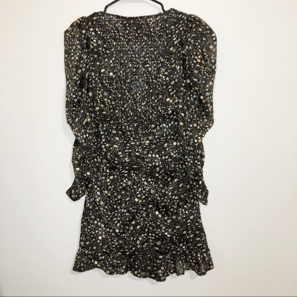 ASTR the Label Victoria Ruched Black Blush Ditsy Mini Dress - Picture 3 of 6